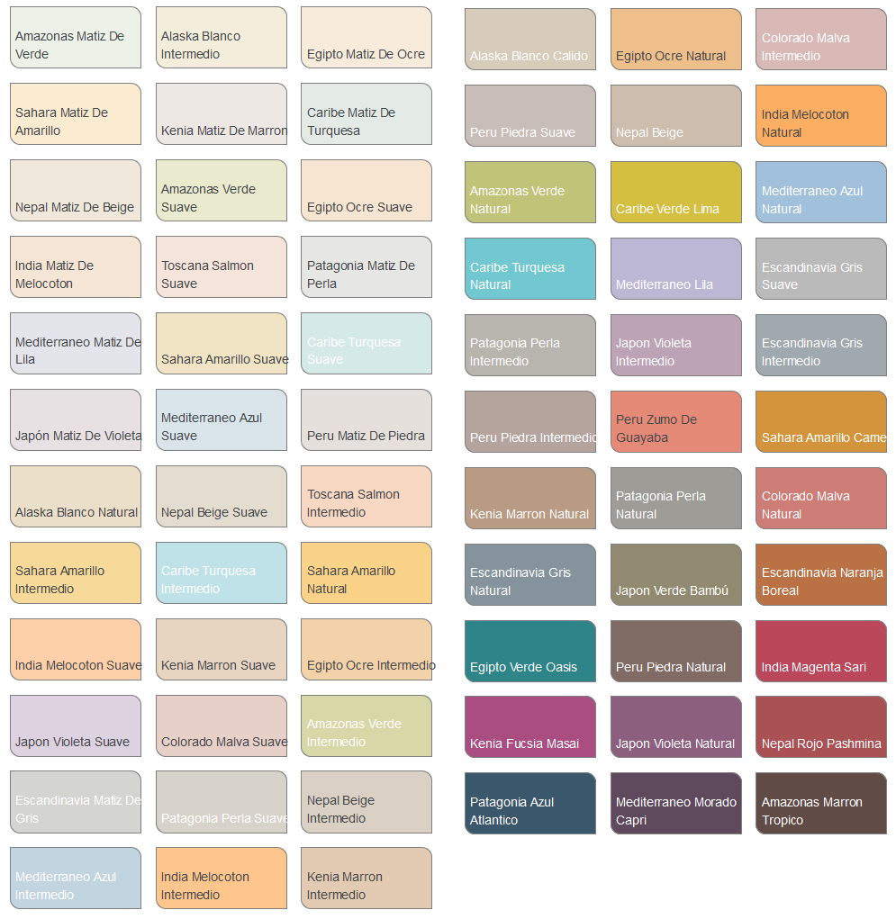Paleta de Colores  Cartas de Colores NCS, RAL, Pantone